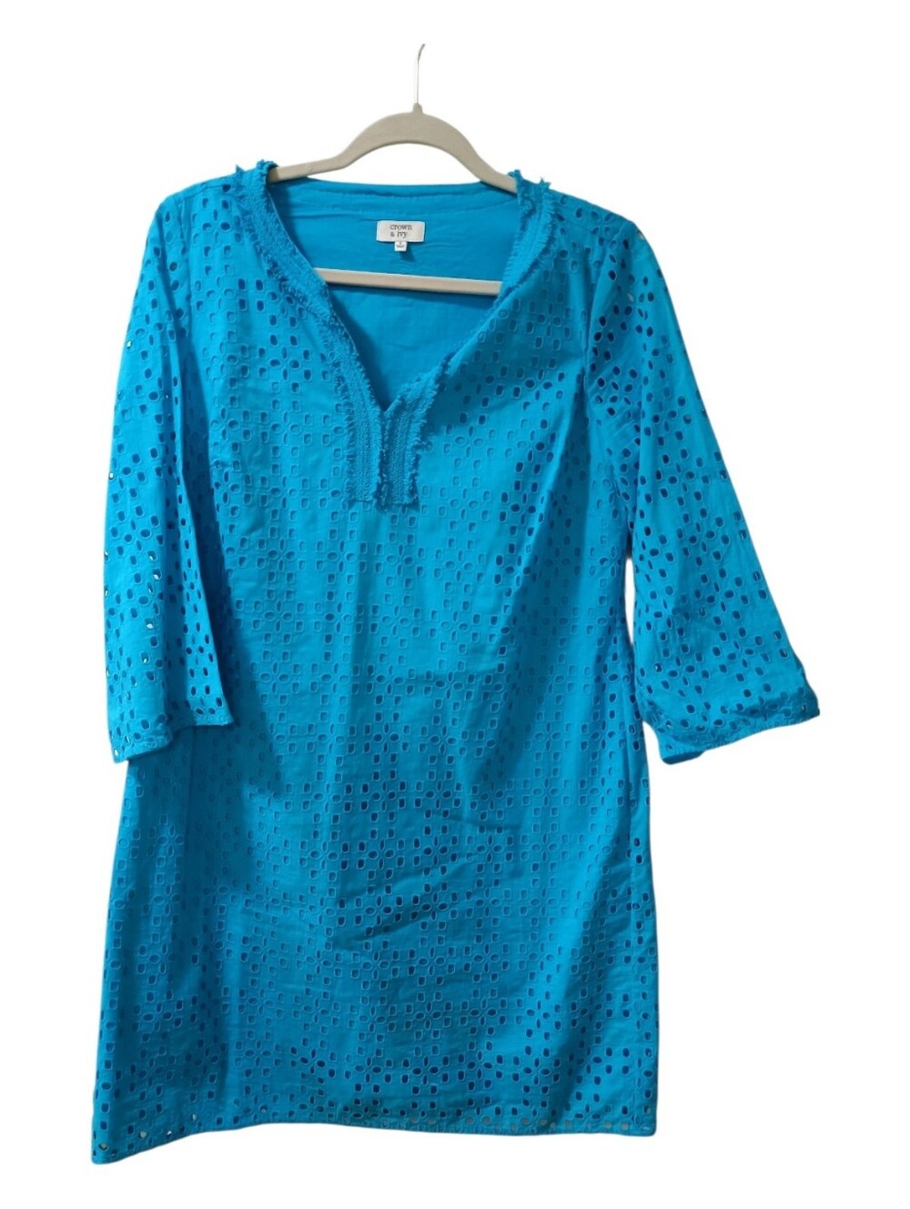 Crown & Ivy Blue Eyelet Dress | Size 6